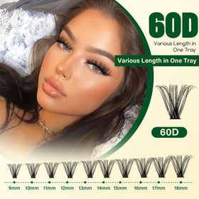 KEYYOU 60D-C curl clusters create gentle curl and lift for enhanced eye shape