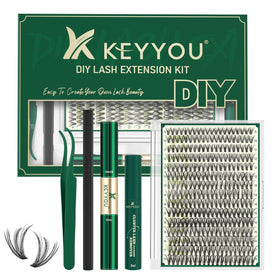KEYYOU lash extension kit 300-pcs for at-home salon-quality looks.