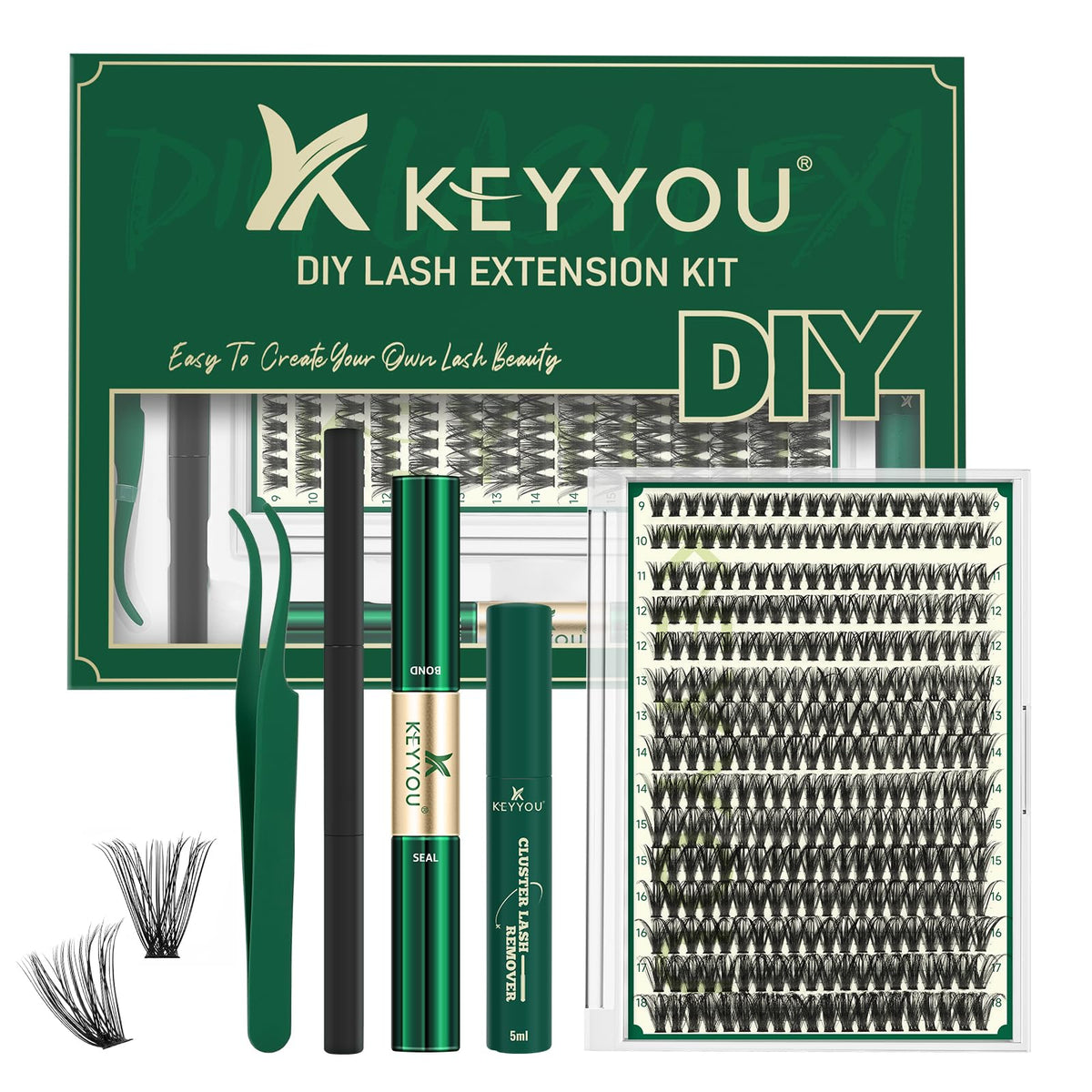 KEYYOU lash extension kit packaging for at-home upgrades