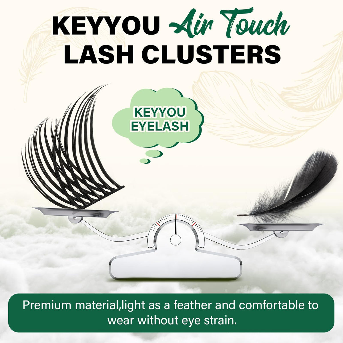 KEYYOU ultra-lightweight fibers feel soft and comfortable.