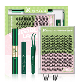KEYYOU Pixie Lash Clusters Kit front view for easy at-home DIY