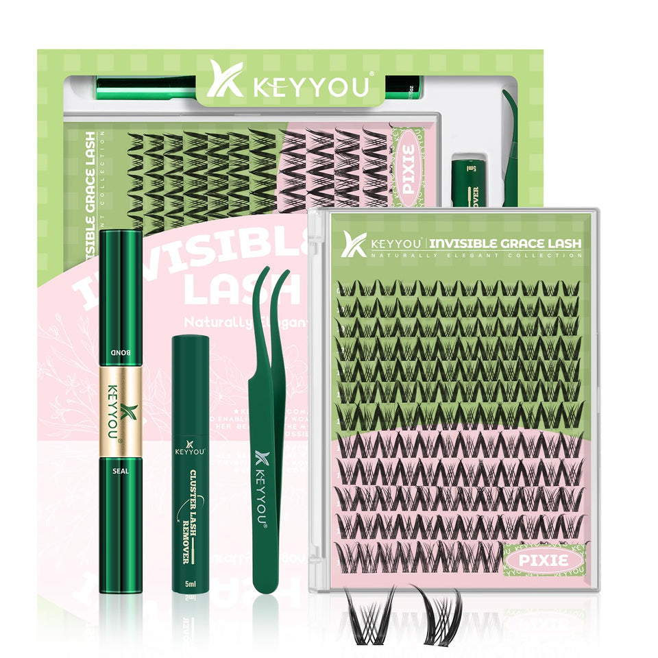 KEYYOU Pixie Lash Clusters Kit front view for easy at-home DIY