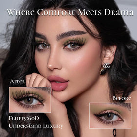 KEYYOU soft lash clusters (60D) for comfortable wear.