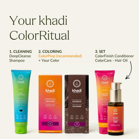 Grey coverage demonstrated with KHADI Ash Brown plant pigments