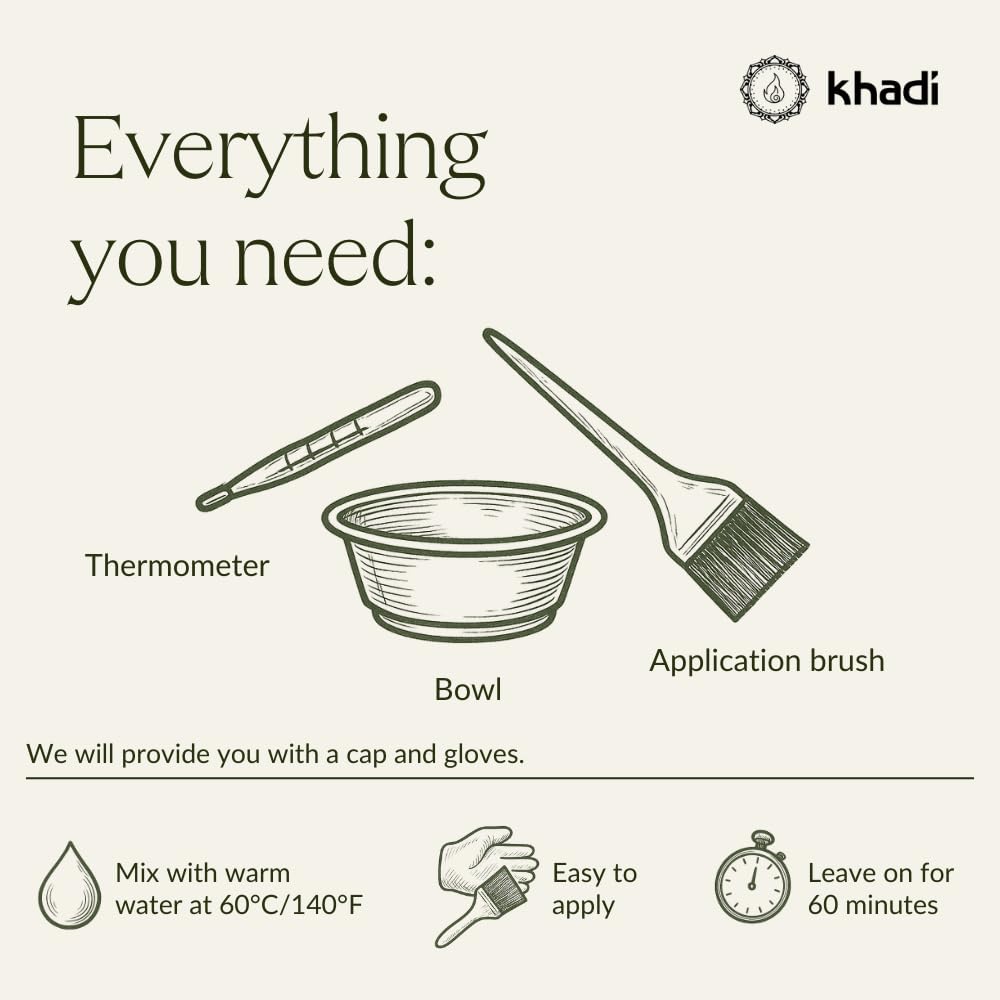 Waiting period with KHADI Ash Brown dye on hair for rich coverage