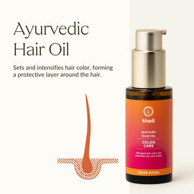 KHADI Color Care bottle close-up highlighting natural ingredients for nourishment