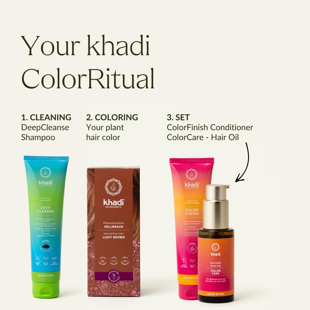 KHADI Light Brown hair color grey coverage demonstration with natural results
