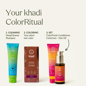 KHADI Light Brown hair color grey coverage demonstration with natural results