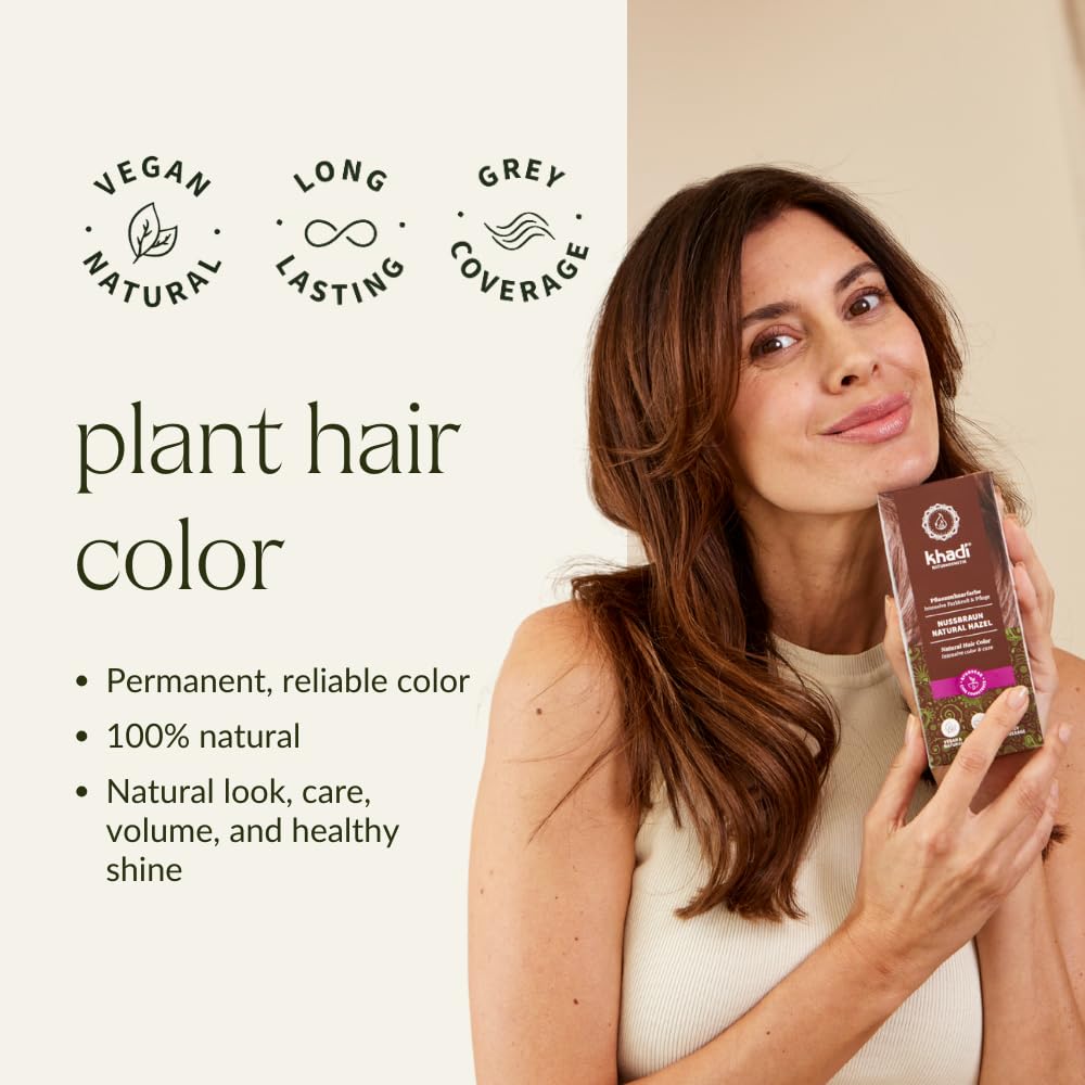 KHADI Natural Hair Color grey coverage swatch highlights blending of white strands with depth.