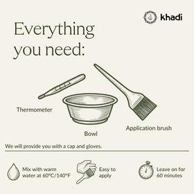 KHADI Natural Hair Color plant based pigments close-up emphasizing chemical-free formulation.