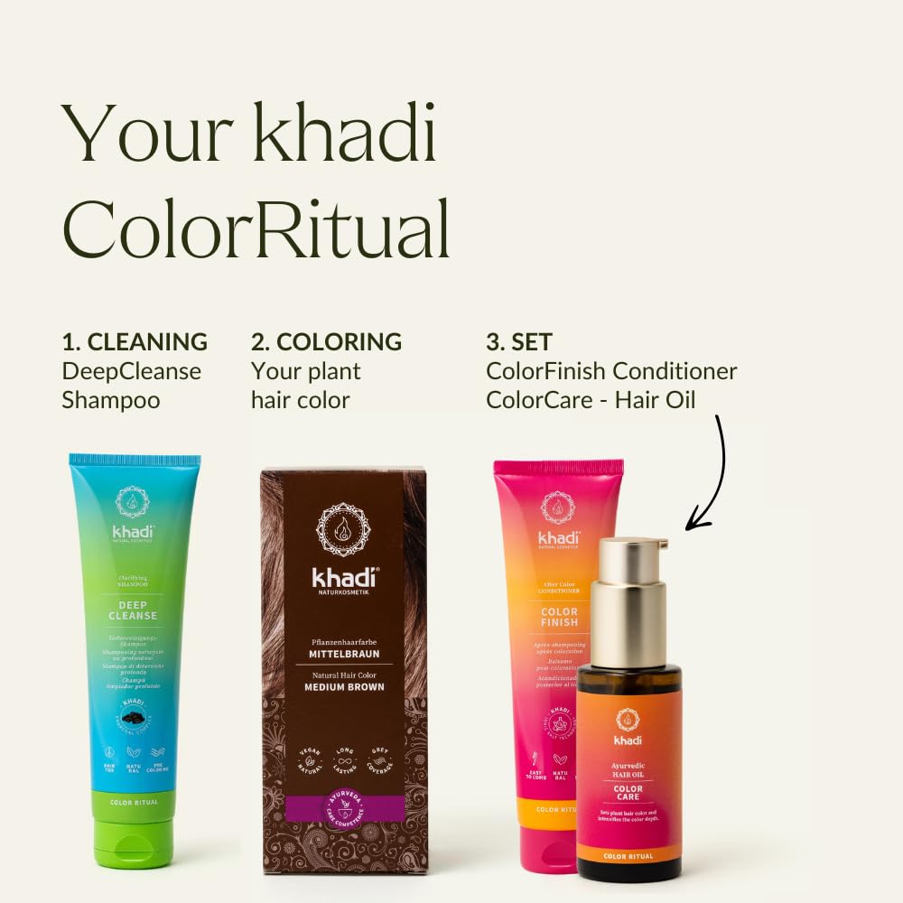 KHADI shiny hair closeup emphasizes natural gloss after coloring.