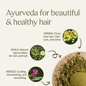 KHADI Ayurvedic cosmetics heritage supports gentle, plant-based coloring.