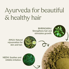 KHADI vegan natural hair color label communicates plant-based, chemical-free formula.