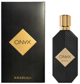 Khadlaj Onyx Gold close-up cap emphasizing lavender and powdery heart for elegance.