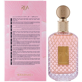Khadlaj Ria base notes patchouli and black currant linger with warmth and depth