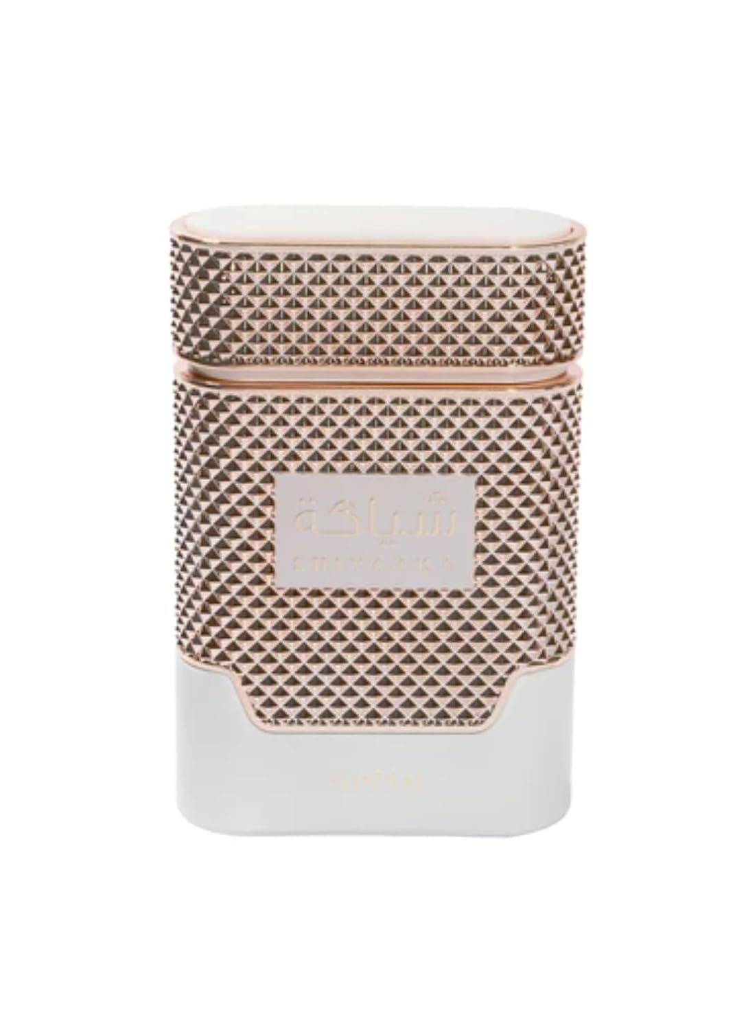 Khadlaj Shiyaaka White EDP bottle displays a floral, long-lasting scent for everyday elegance.
