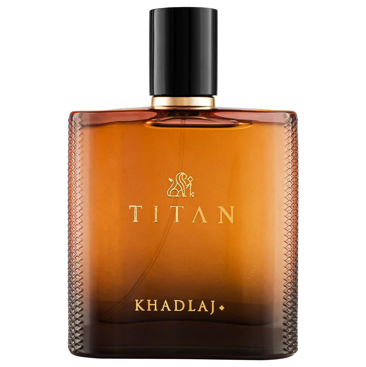 Khadlaj Titan bottle front showcases bold masculine design for confident wear.