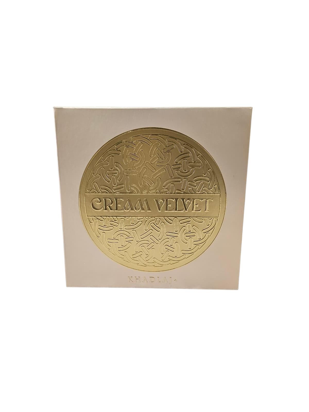 Cream Velvet packaging box ideal for gifting from KHADLAJ PERFUMES.