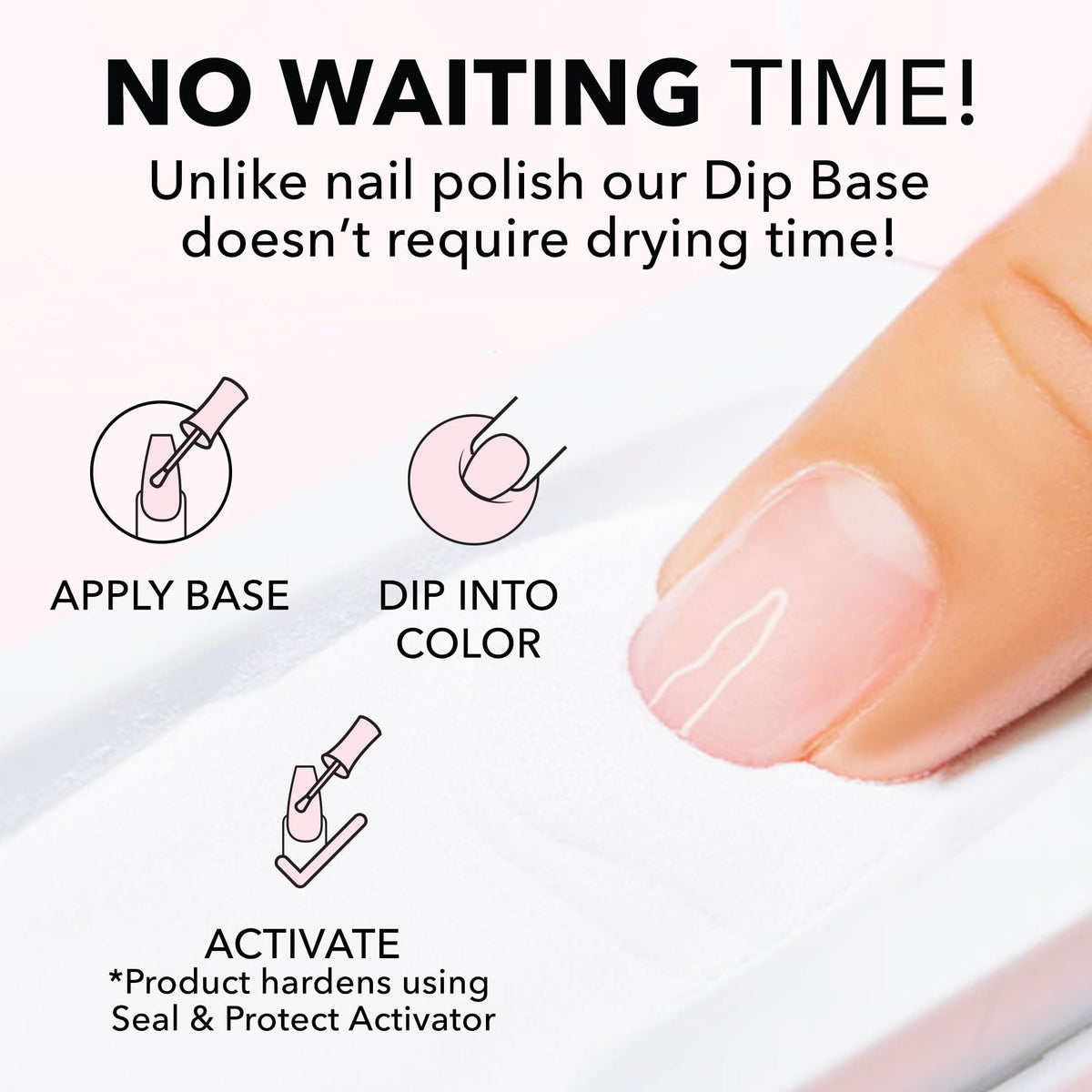 Close-up Kiara Sky nails show natural pink tint and smooth finish