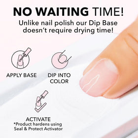 Close-up Kiara Sky nails show natural pink tint and smooth finish