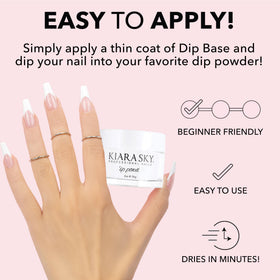 Kiara Sky clear dip powder demonstrates clean application and smooth manicure results.