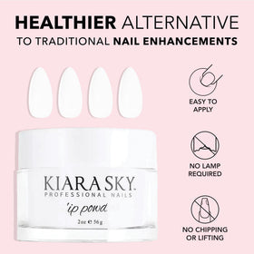Kiara Sky dip powder on nail swatch highlighting durability.