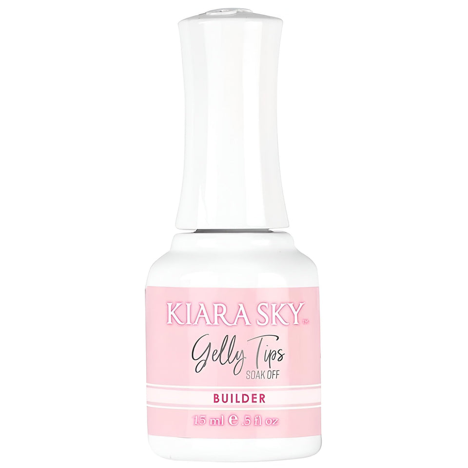 Kiara Sky Gelly Tip Builder GE03 bottle close-up for iconic long-lasting nails