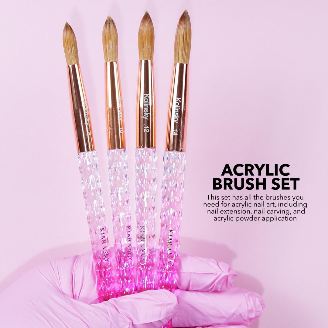 Kiara Sky Kolinsky Brush #10 3D nail art detail enables precise sculpting