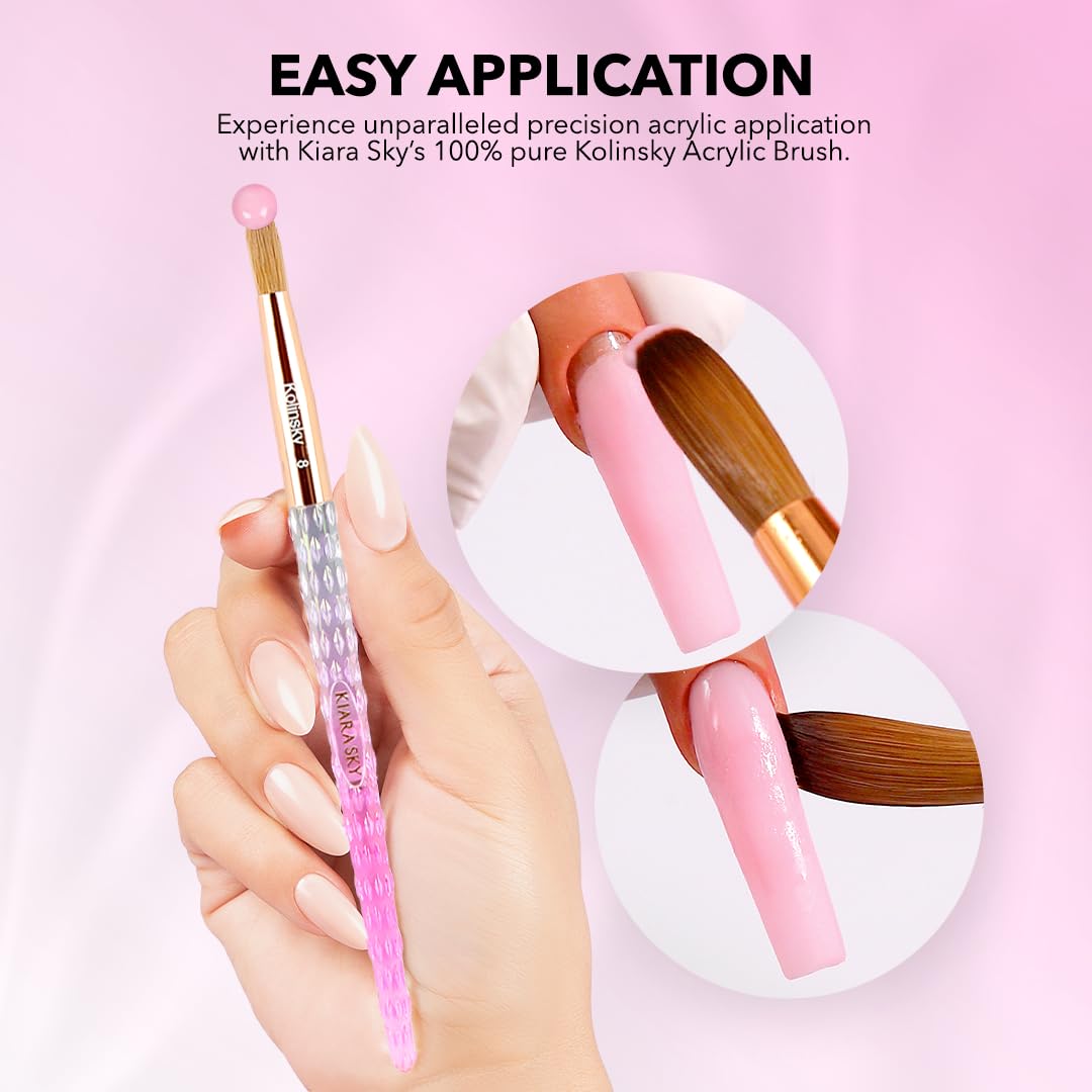Kiara Sky Kolinsky Brush #10 acrylic applications and extensions in one versatile tool