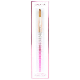 Kiara Sky Kolinsky Brush #10 pink crystal handle demonstrates durable acetone resistance