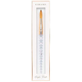 Kiara Sky Kolinsky brush #12 bristles deliver precise bead control for smooth acrylics.