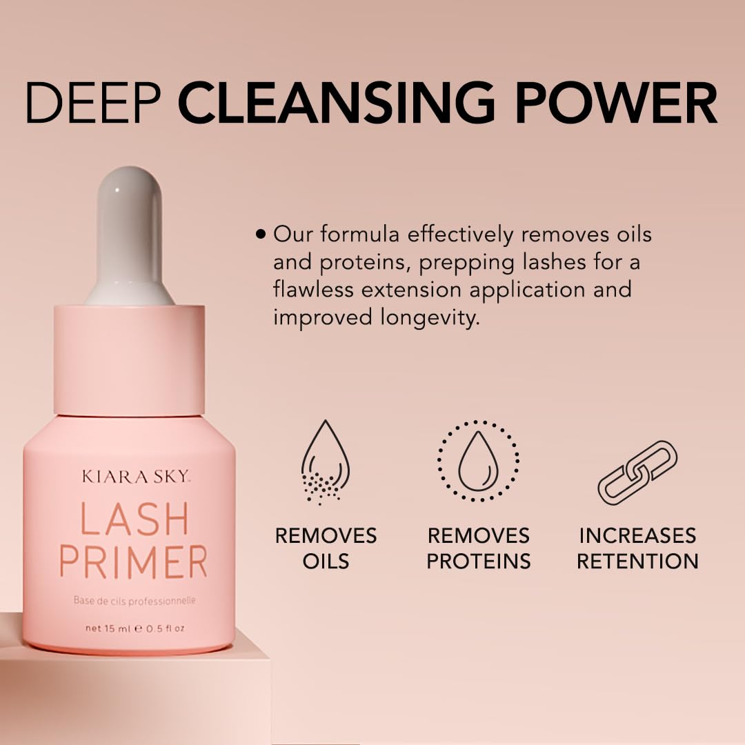 Kiara Sky Lash Primer with Vitamin E for lash conditioning and prep.
