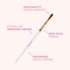 Kiara Sky M Round nail brush with crystal iridescent handle for comfortable use.