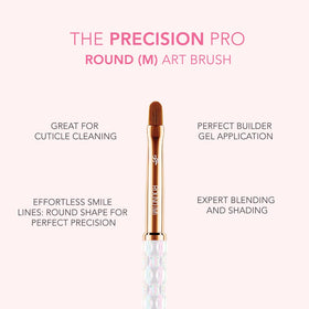 Kiara Sky M Round nail brush helps create crisp smile lines for French manicure.