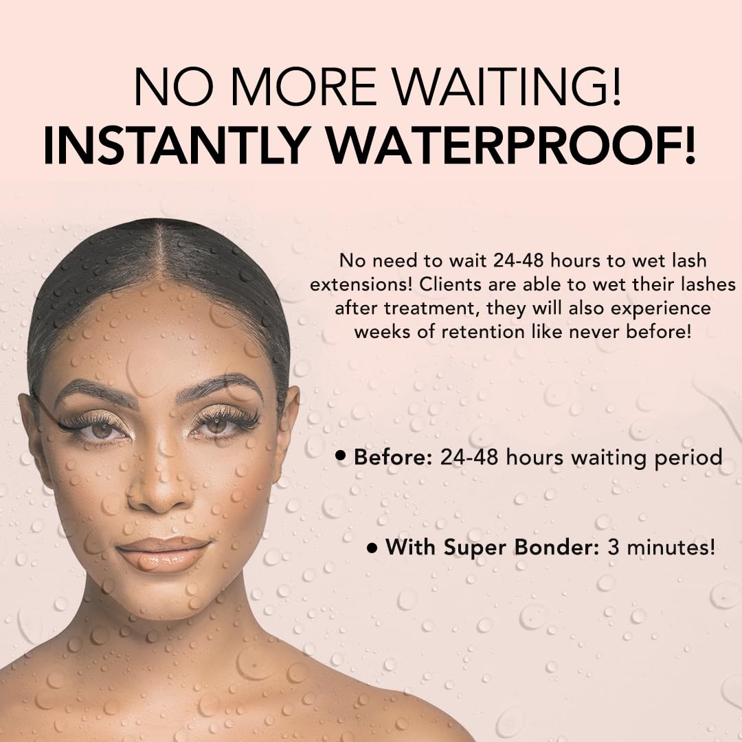 Kiara Sky Super Bonder allows clients to wet lashes immediately after treatment.