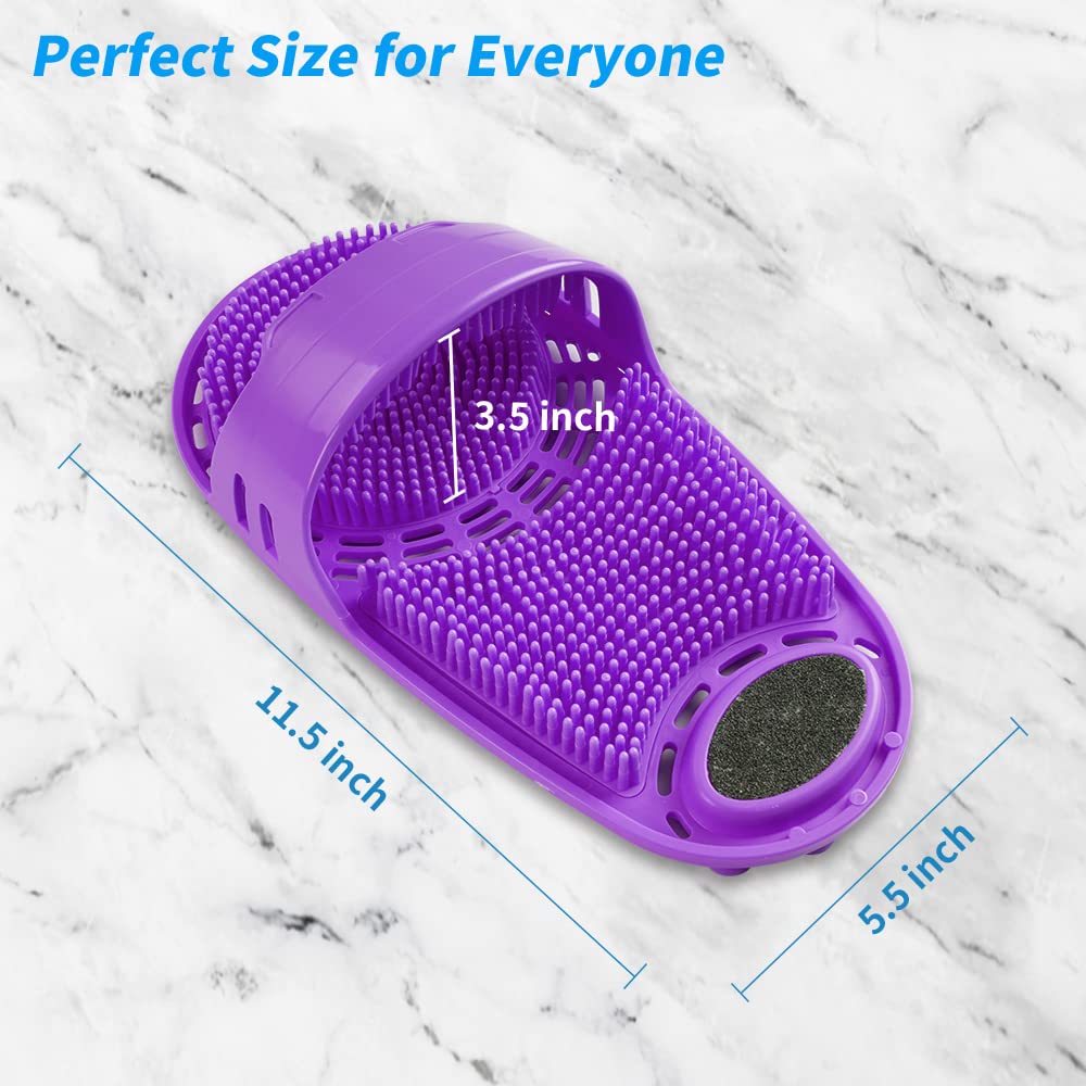 Kibhous easy-wear design foot scrubber for quick shower cleansing.