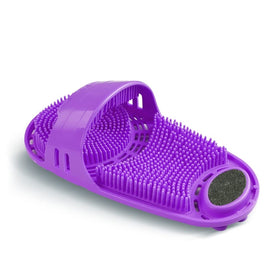 Kibhous foot scrubber with soft silicone bristles for gentle shower cleaning.