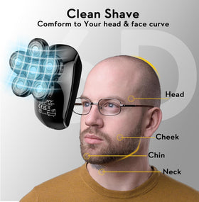 Kibiy 6D floating-head technology adapts to contours for smoother skin.