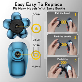 Kibiy replacement head featuring hypoallergenic stainless steel blades for sensitive skin.