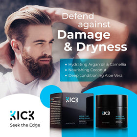 Boardroom look styled with Kick Active Hair Cream for a confident, polished appearance