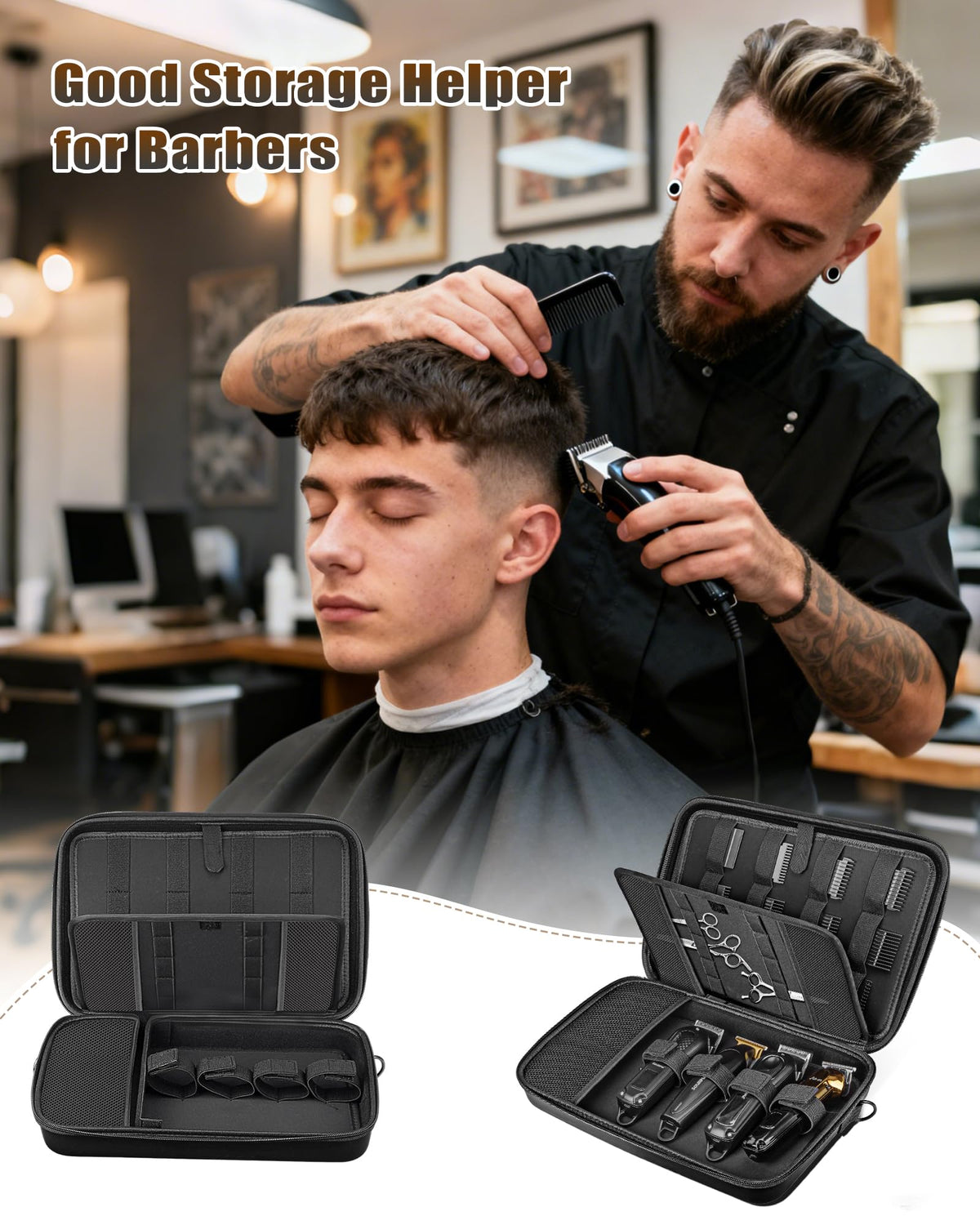 KiddoCraze durable barber bag protects gear during professional or home grooming sessions.