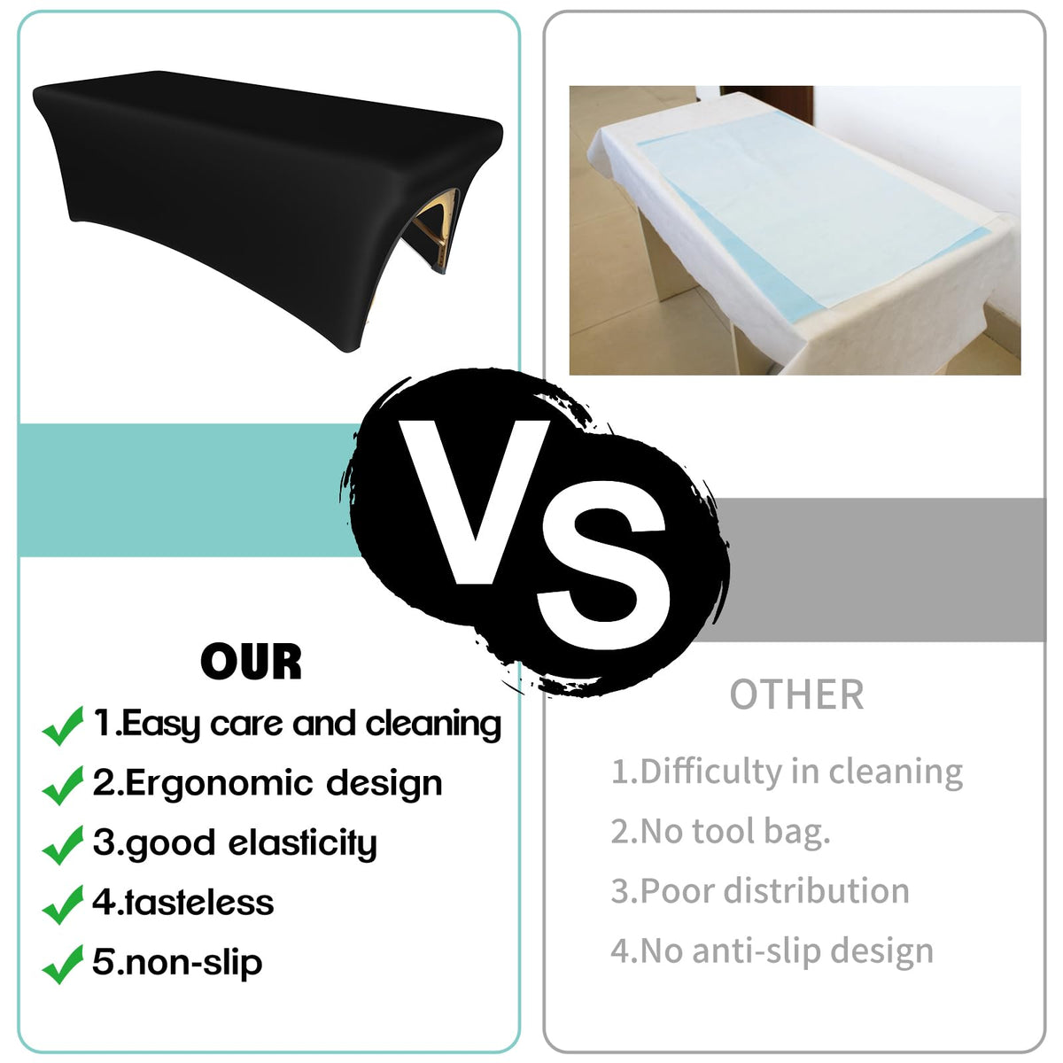 KIDOACOW 180g fabric massage cover is soft and durable