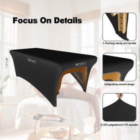 Gorgeous black lash bed cover enhances spa table aesthetics