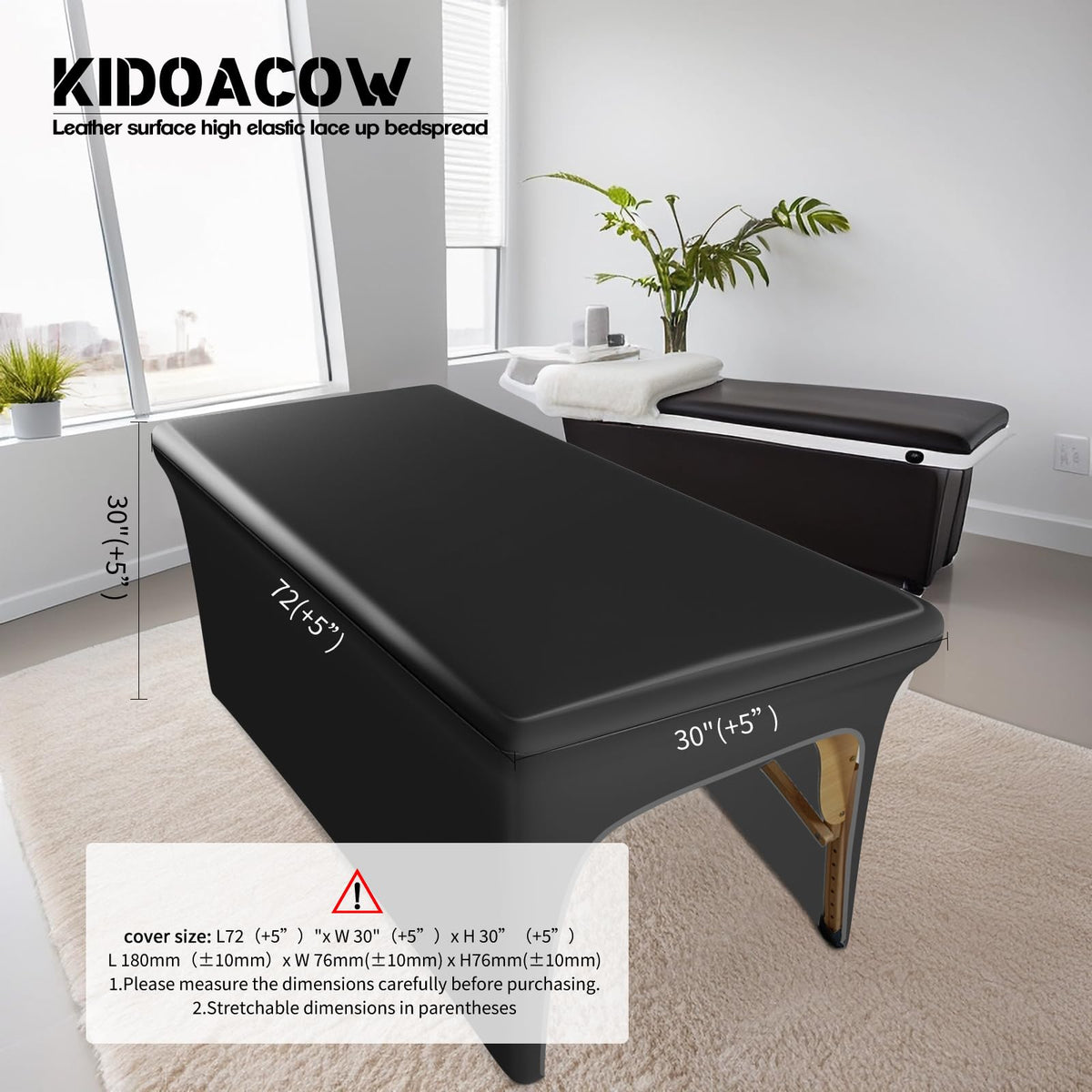 KIDOACOW Waterproof Lash Bed Cover protecting the bed during treatments