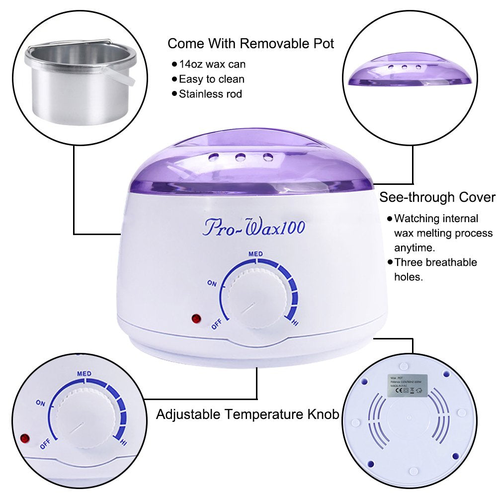 Kids Partner melting pot wax warmer set with accessories for easy DIY waxing