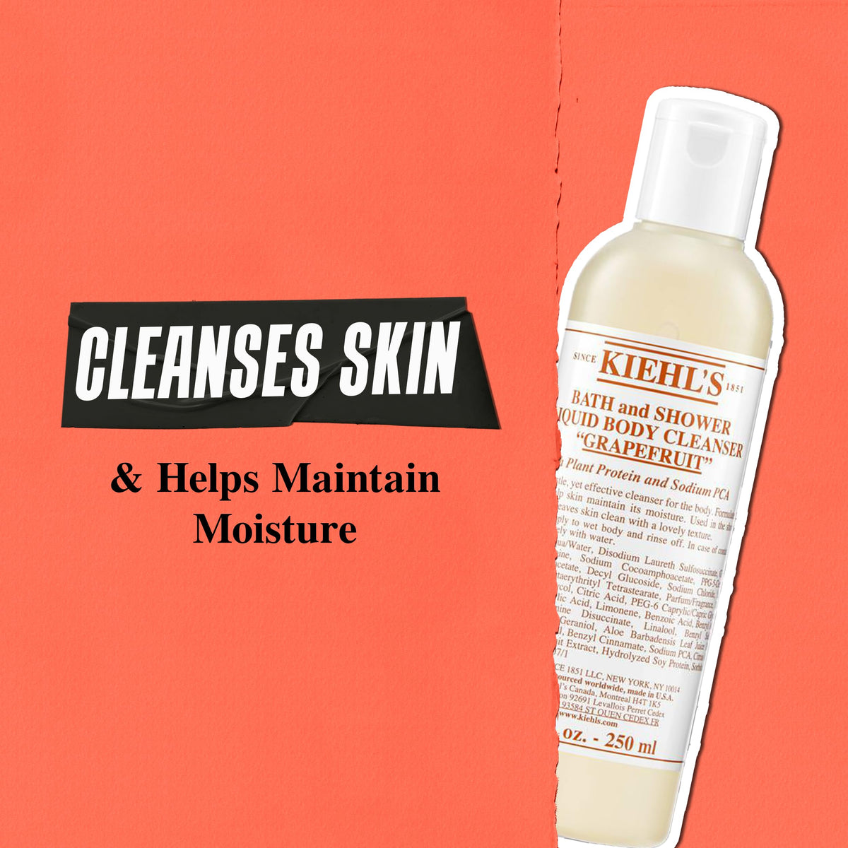 Kiehl's Grapefruit cleanser with Aloe Vera for gentle hydration.