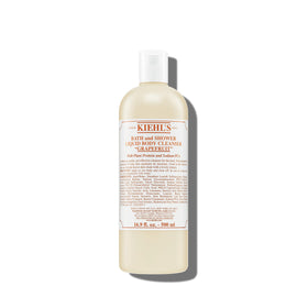 Kiehl's Grapefruit cleanser bottle with refreshing citrus aroma for a revitalizing shower.