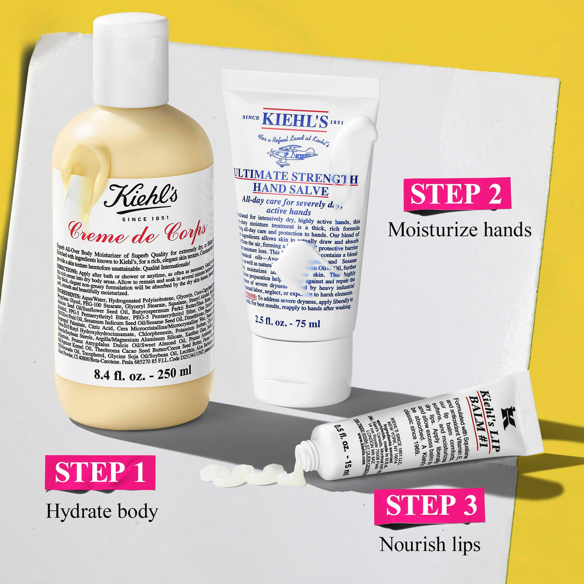 Kiehl's lip balm soothing moisture on dry lips.