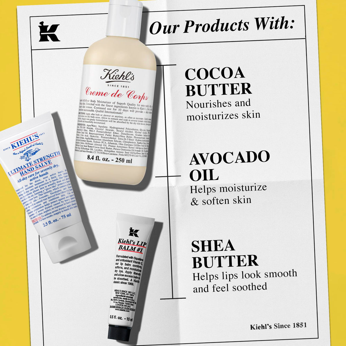 Kiehl's moisturizing hand lotion texture for smooth, soft hands.