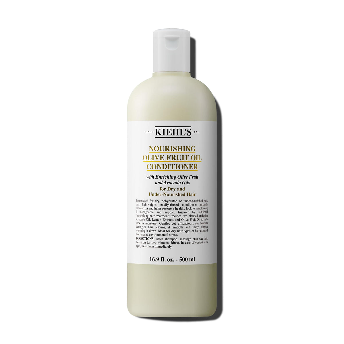 Kiehl's Nourishing Olive Fruit Oil Conditioner bottle ready for detangling and shine